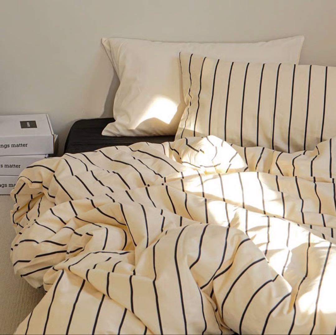 ART OF BLACK cream×black 布団カバーセット