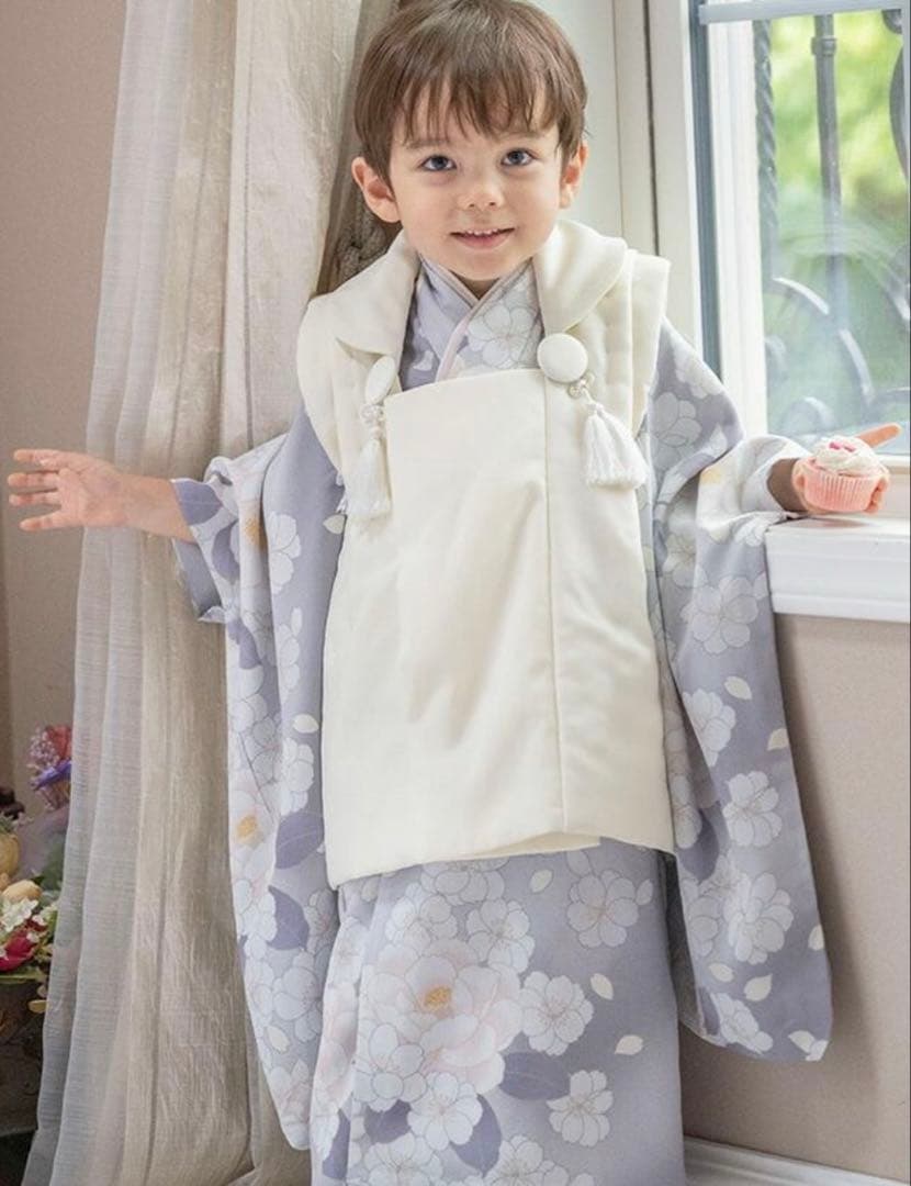 男児七五三 3歳着物＆被布セット 和装 お正月 靴おまけ