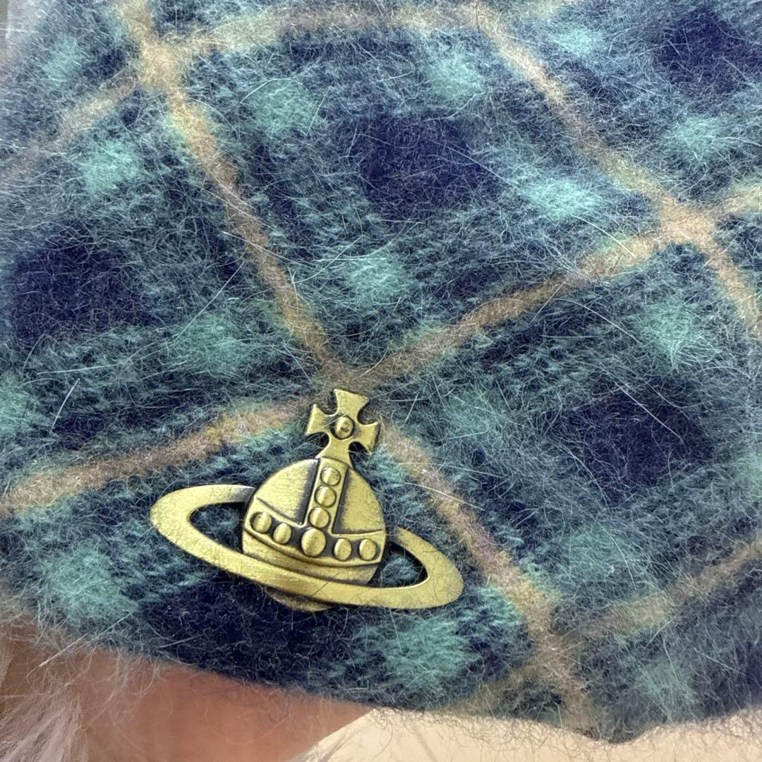 Vivienne Westwood チェック柄 ベレー帽 S/M