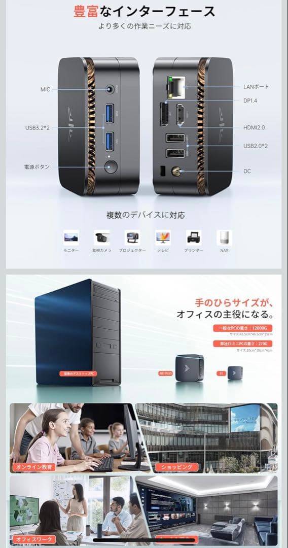 【N150初登場ミニpc mini pc インテル N150 ミニパソコン