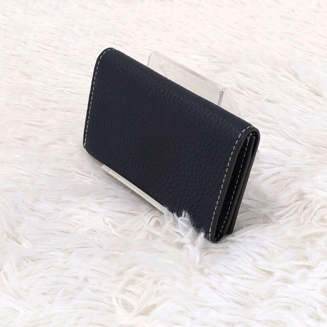 箱付き未使用✨️　BONAVENTURA　名刺入れ　ネイビー　シュリンクレザー