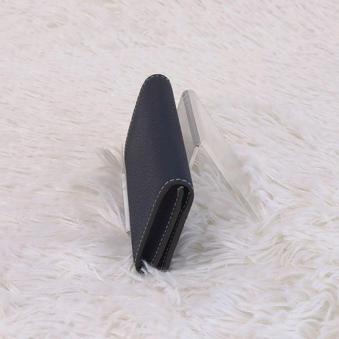 箱付き未使用✨️　BONAVENTURA　名刺入れ　ネイビー　シュリンクレザー