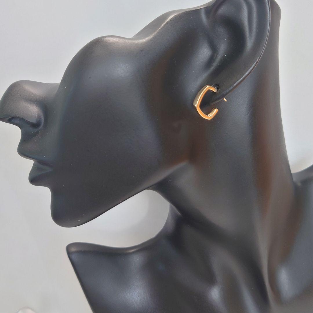 【希少】ティファニー K18 スクエア フープ ピアス 片耳用 5782