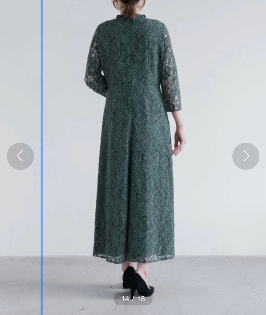 ★最終値下★美品　カエン　総レース　ワンピース　緑　グリーン