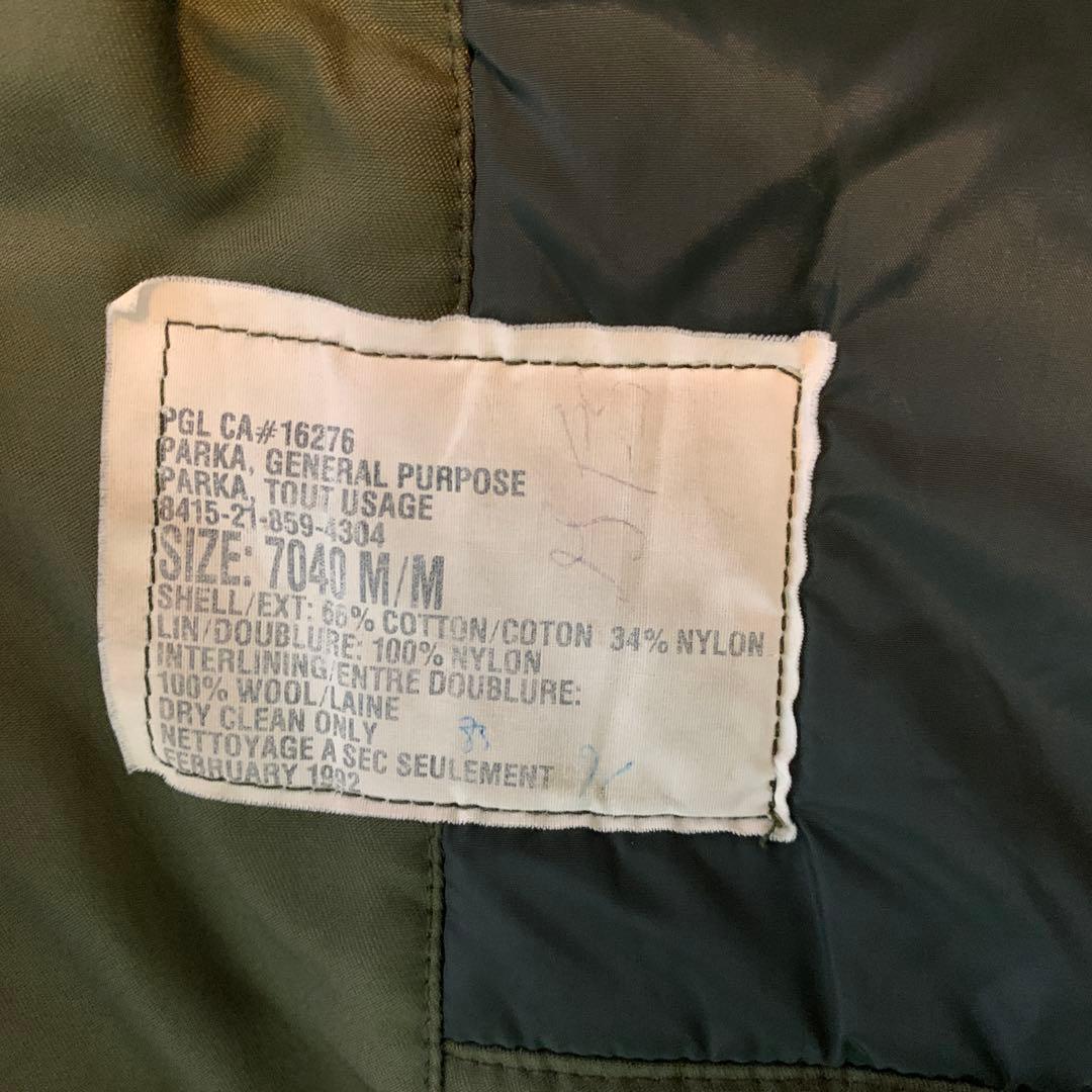 ま*と様 【値下げ】カナダ軍1992年　N-3bミリタリーモッズコート フード付