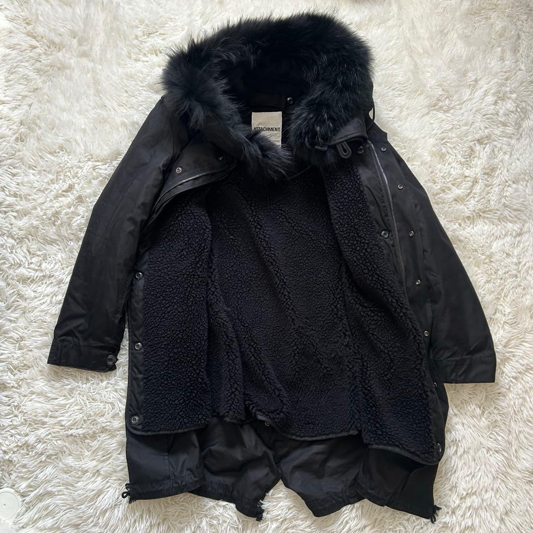 ATTACHMENT アタッチメント モッズコート　ライナー付　ブラック　1
