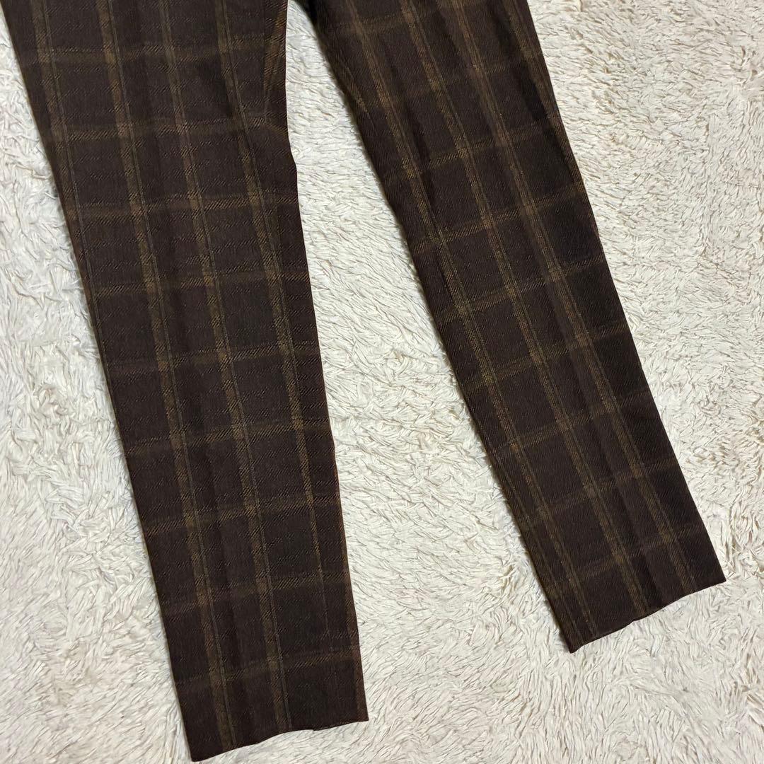 EDIFICE 【高年式】 トラベル チェック 洗える ブラウン 秋冬 スーツ