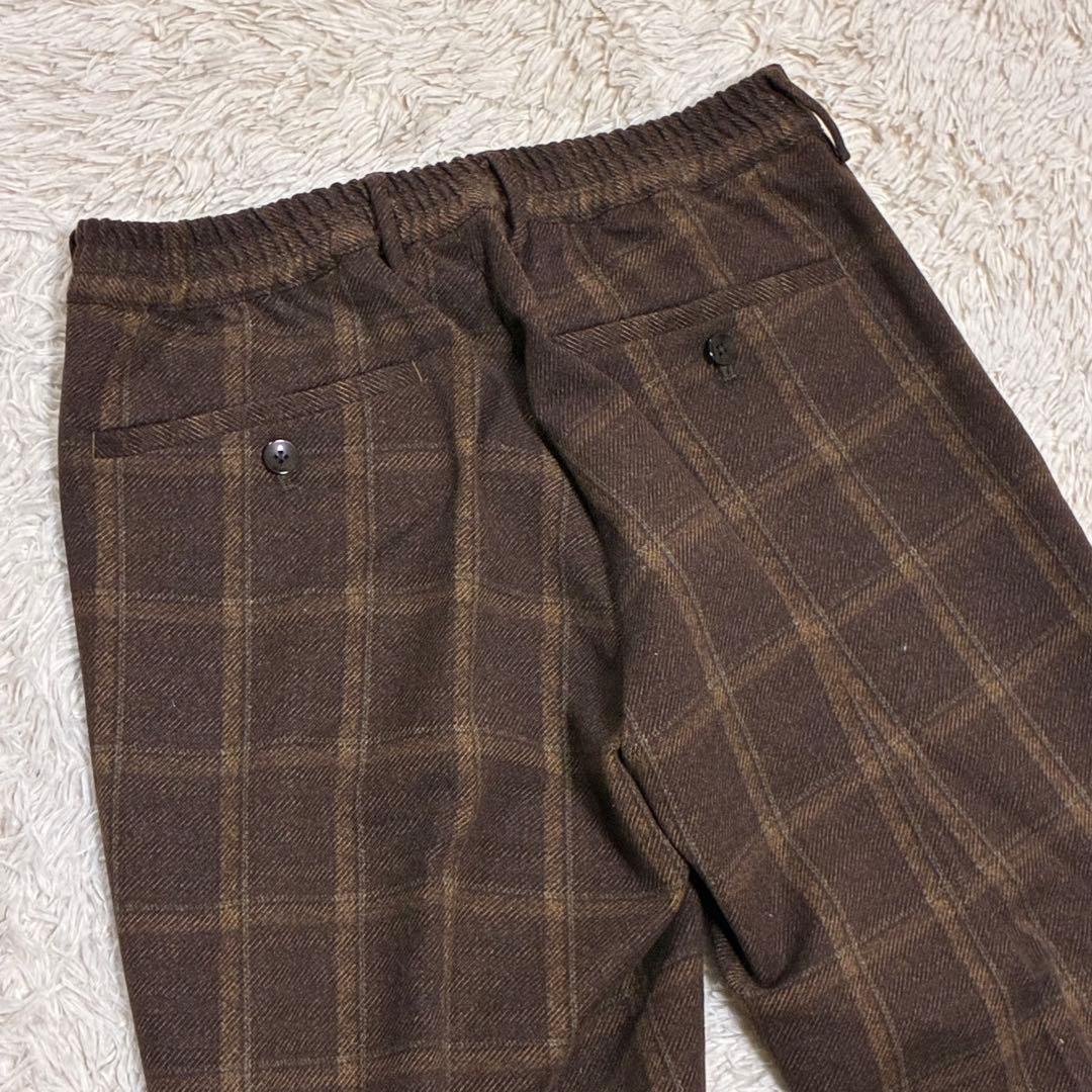 EDIFICE 【高年式】 トラベル チェック 洗える ブラウン 秋冬 スーツ