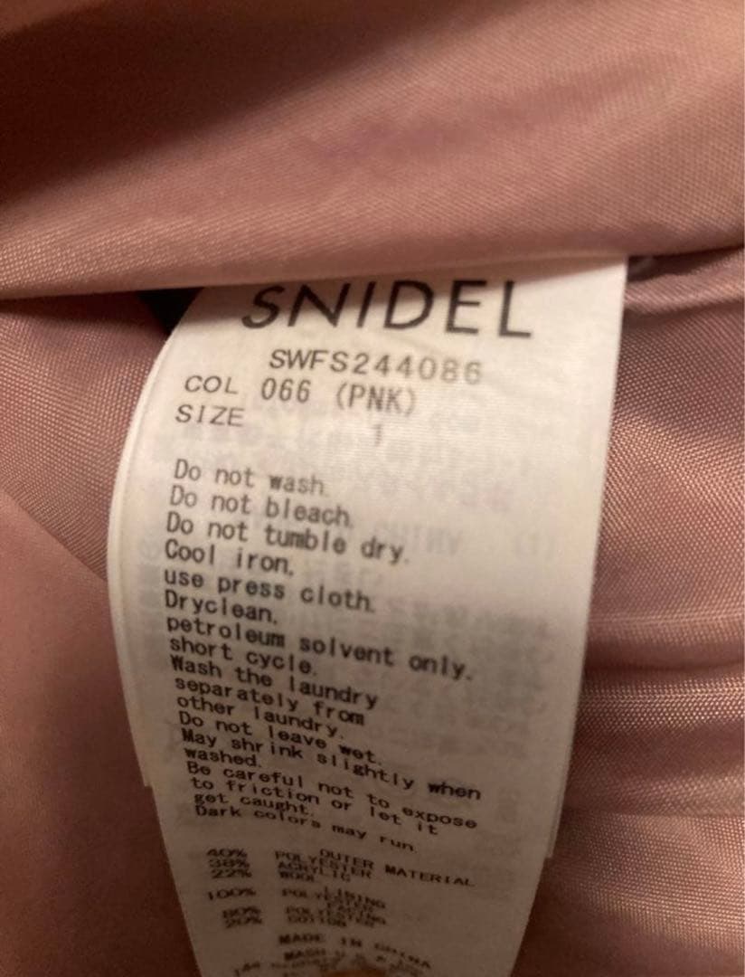 スナイデル ロービングチェックミニスカート PNK snidel