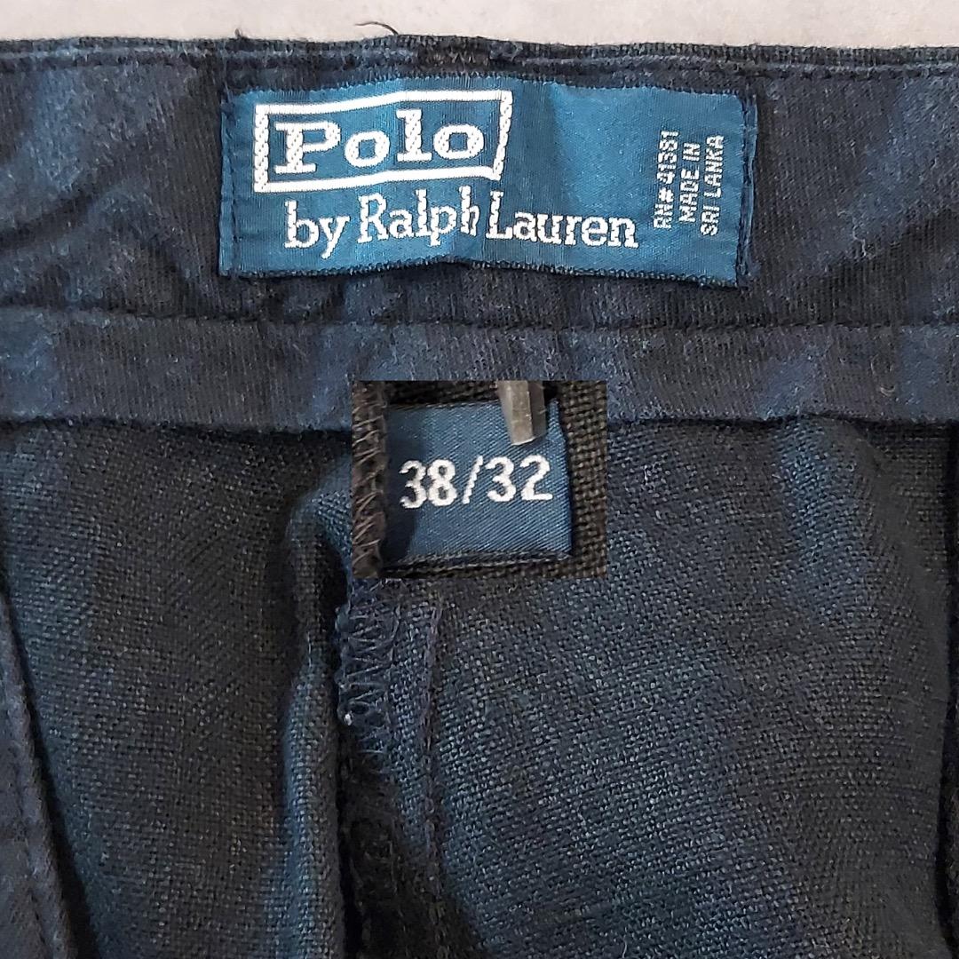 ポロバイ ラルフローレン W38 スラックス ポロチノ ボトム 黒 16733