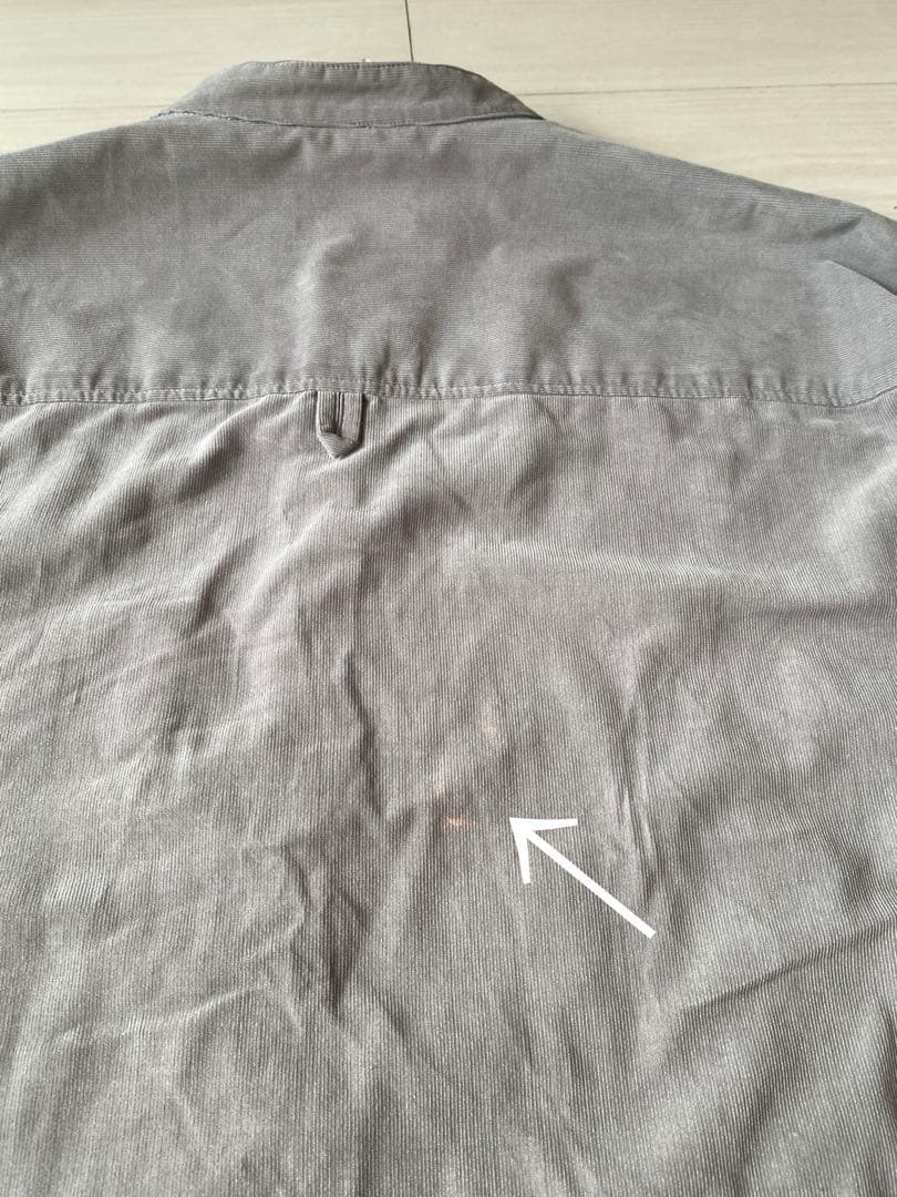 HUIS 遠州織物 みじんコールバンドカラーオーバーシャツ アッシュグレー