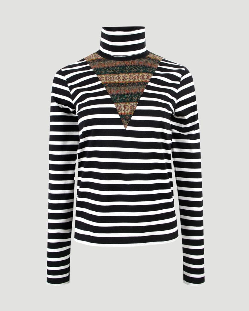 新品Julie Kegels TURTLE NECK / BLACK WHITE