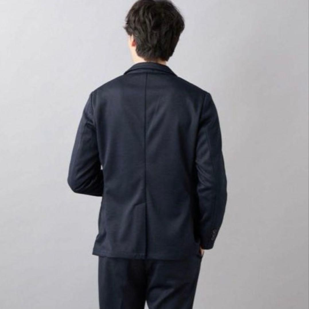 未使用タグ付【金のパジャマスーツ】プレミアムウールジャージセット 紺無地調　M