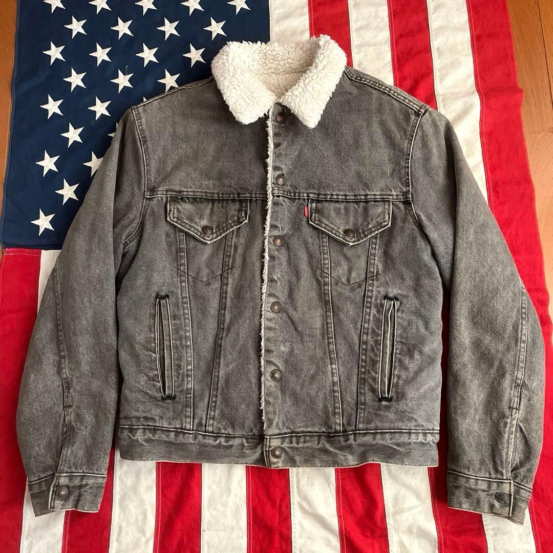 80s LEVI'S 裏ボア 先染め ブラック Gジャン アメリカ製 38R