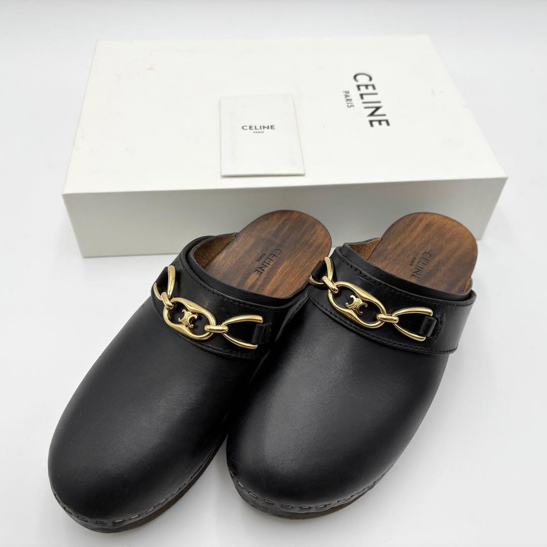 極美品 セリーヌ CELINE レ ボワ クロッグ ミュール サンダル シューズ