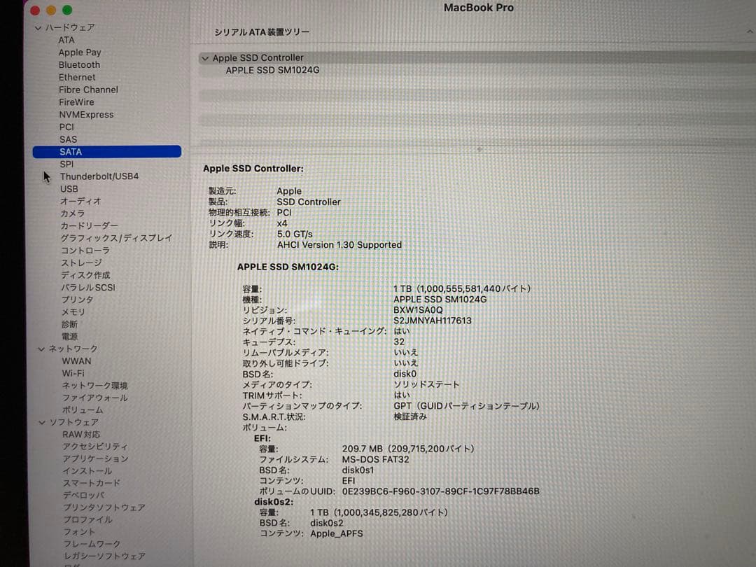 MacBook本体 MacBook Pro SSD1TB 16GB