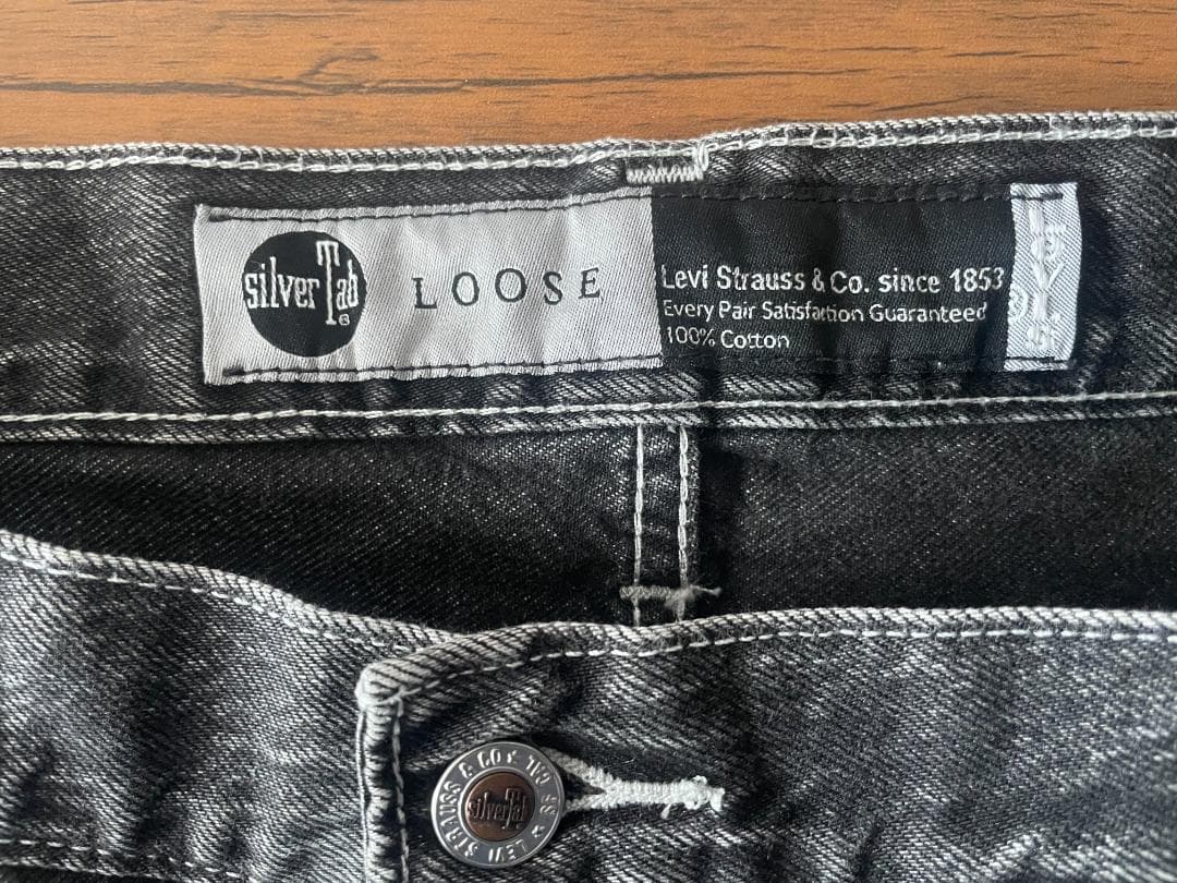 【1/4まで特別価格】Levi's SilverTab ルーズカーゴパンツ 黒