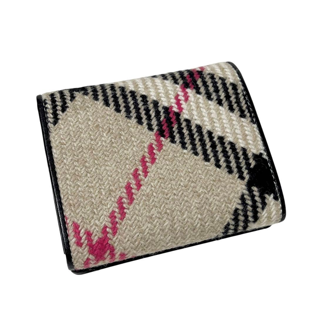美品 BURBERRY バーバリー メガチェック ケース ウール ブラック