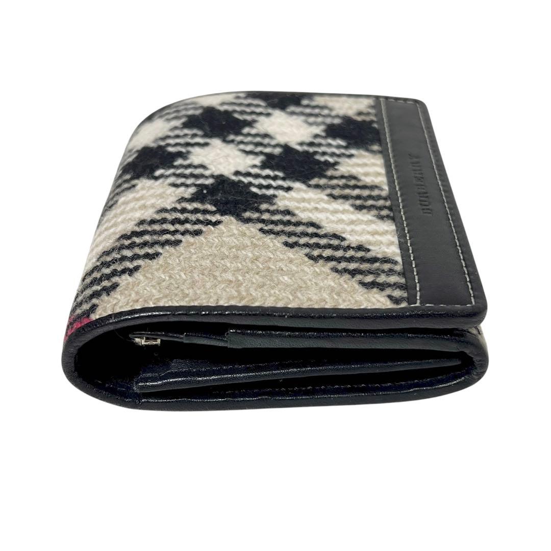 美品 BURBERRY バーバリー メガチェック ケース ウール ブラック
