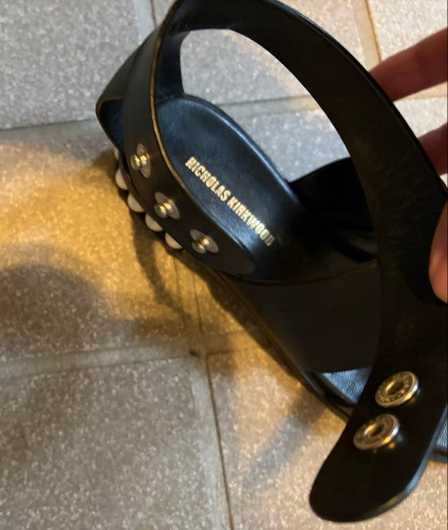 ニコラスカークウッド　パールソール　サンダル　黒　36