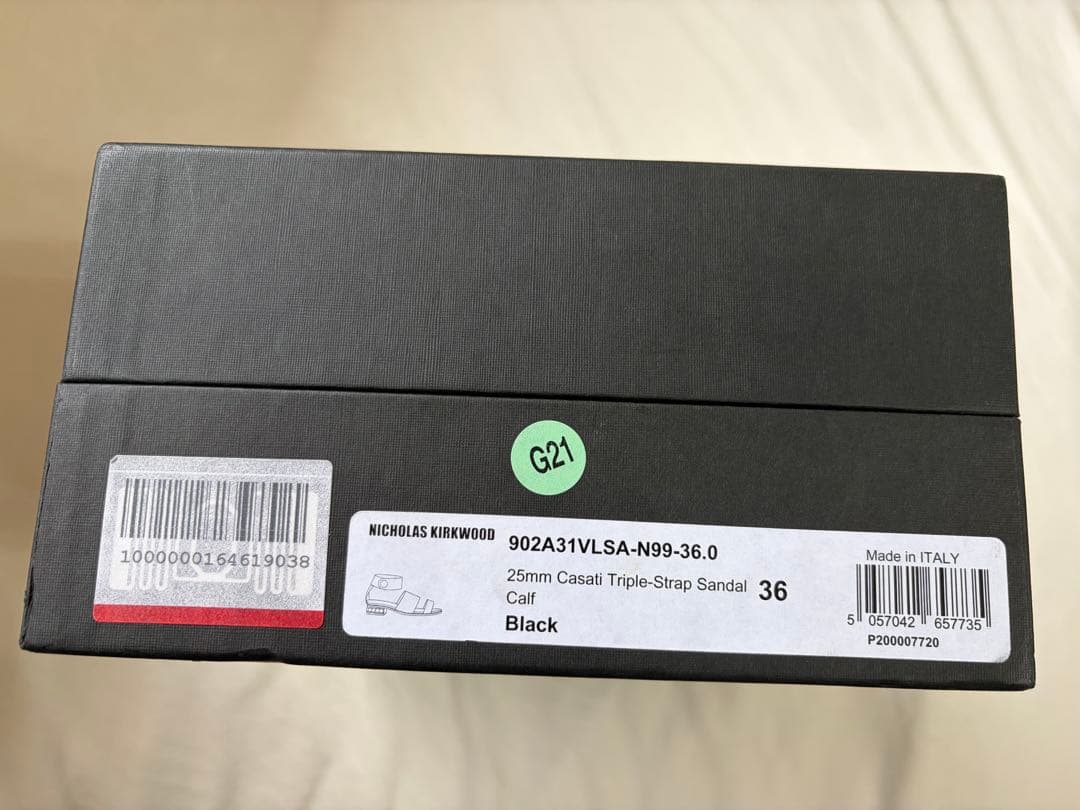 ニコラスカークウッド　パールソール　サンダル　黒　36