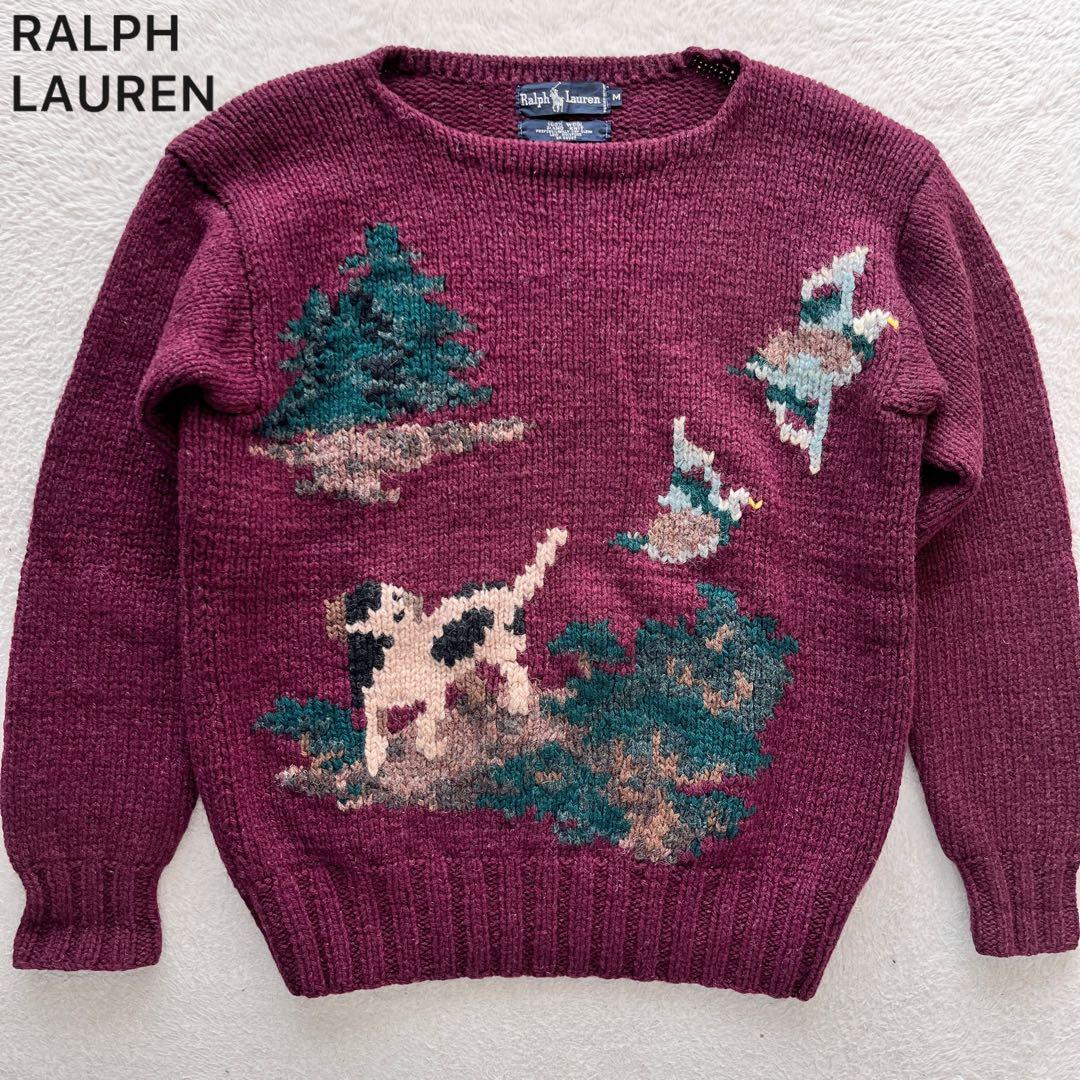 希少✨RALPH LAUREN ラルフローレン ニット ハンティング 犬