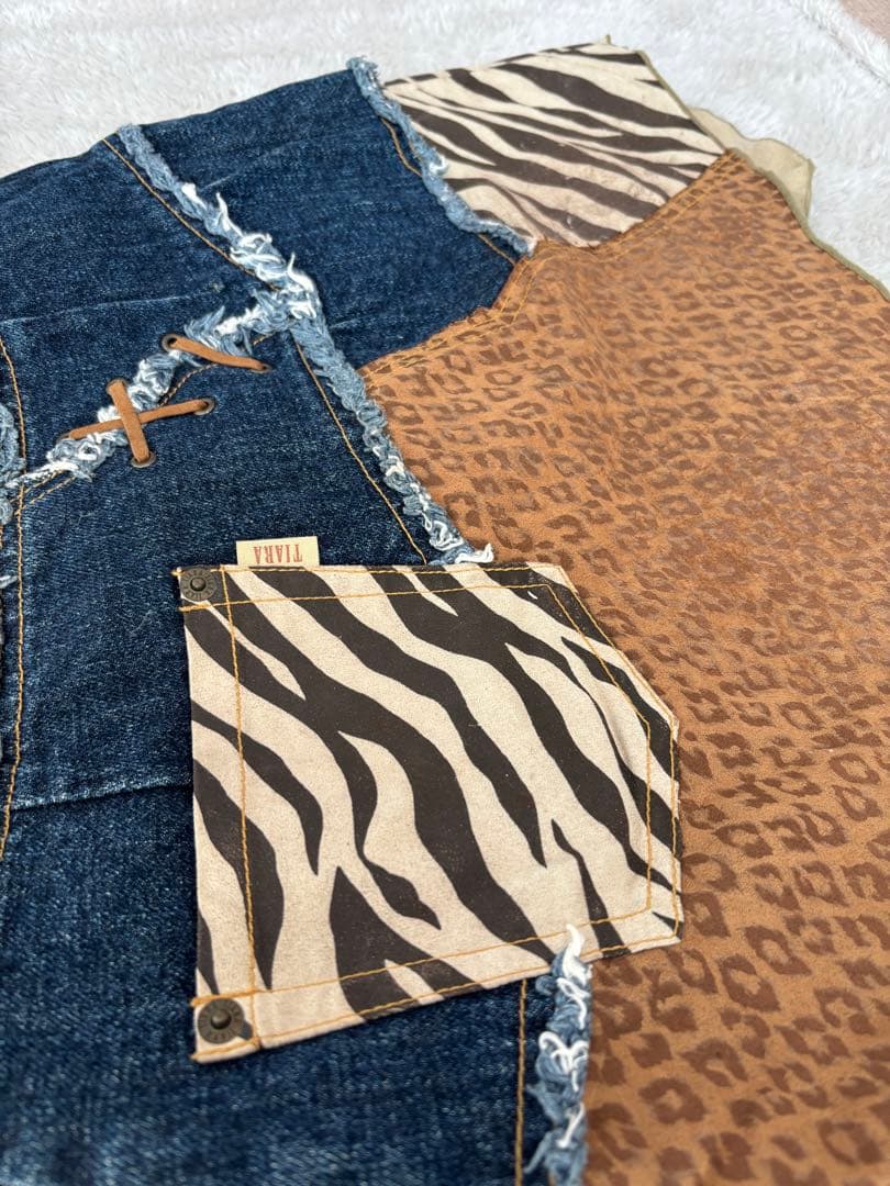 希少レアmyfavoriteTIARAティアラアニマル柄デニムミニ平成ギャル