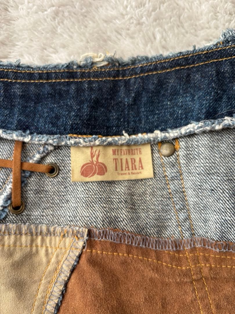 希少レアmyfavoriteTIARAティアラアニマル柄デニムミニ平成ギャル