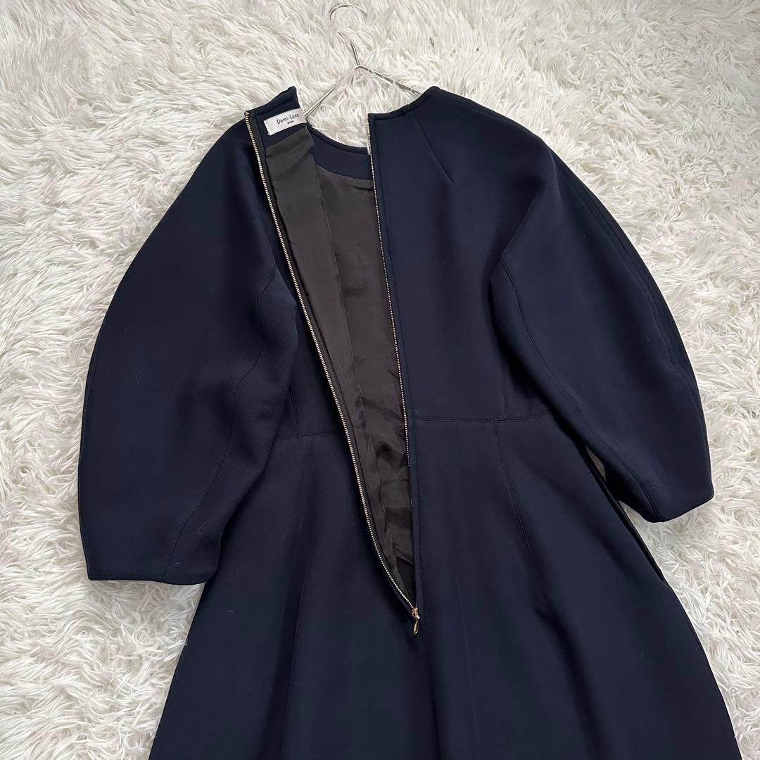 Demi-Luxe BEAMS　コンパクトシームワンピース　ネイビー　サイズ38