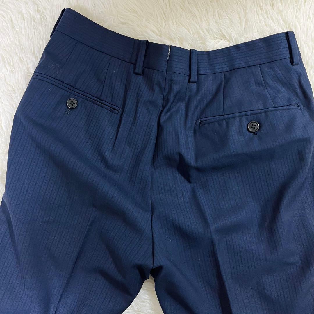 希少サイズ ユニバーサルランゲージ REDA スリーピース スーツ 紺 42