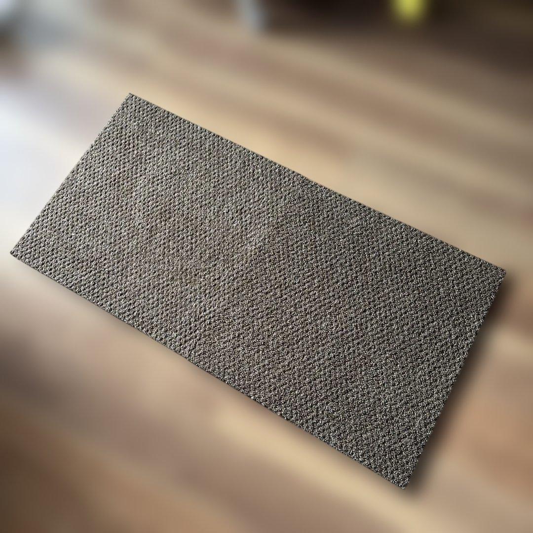 防音　防ダニ　防炎　洗えるカーペット　茶　静床ライト 品番N20 12枚セット