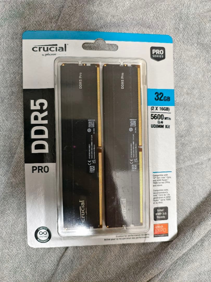 未開封新品 Crucial DDR5 5600 16GB×2 32GB