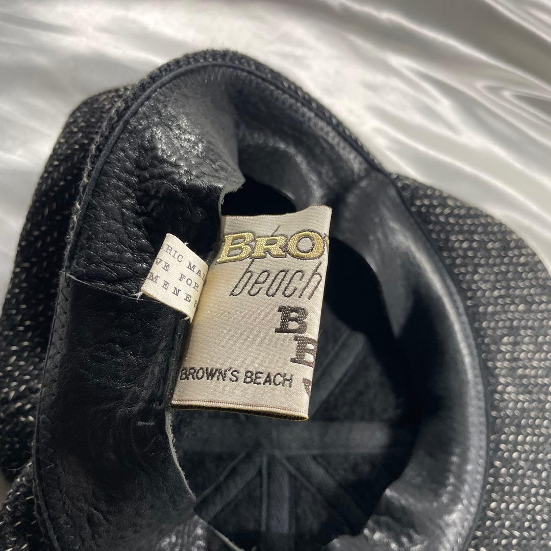 ブラウンズビーチ　ゴマシオ　ビーチクロス　キャスケット　レザー使用　内周約55