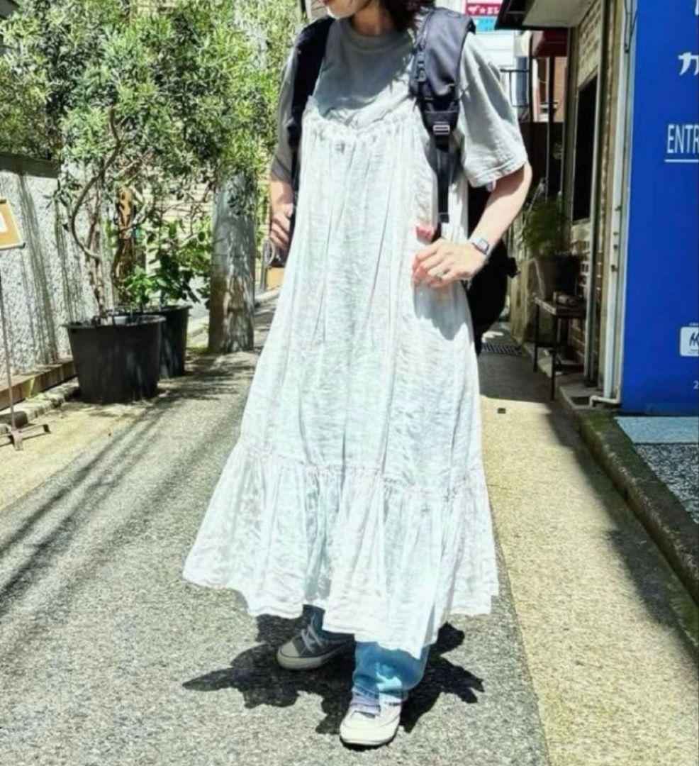 ネストローブ2024ssリネンガーゼ2wayキャミスカート　オフホワイト