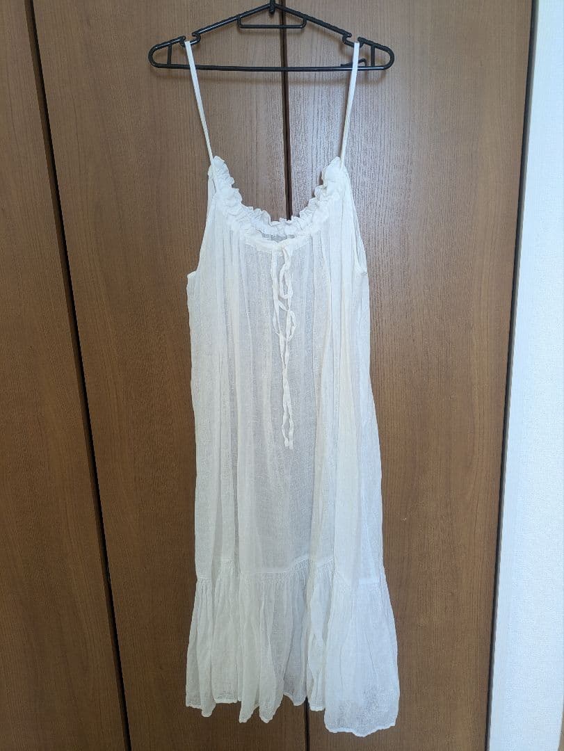 ネストローブ2024ssリネンガーゼ2wayキャミスカート　オフホワイト