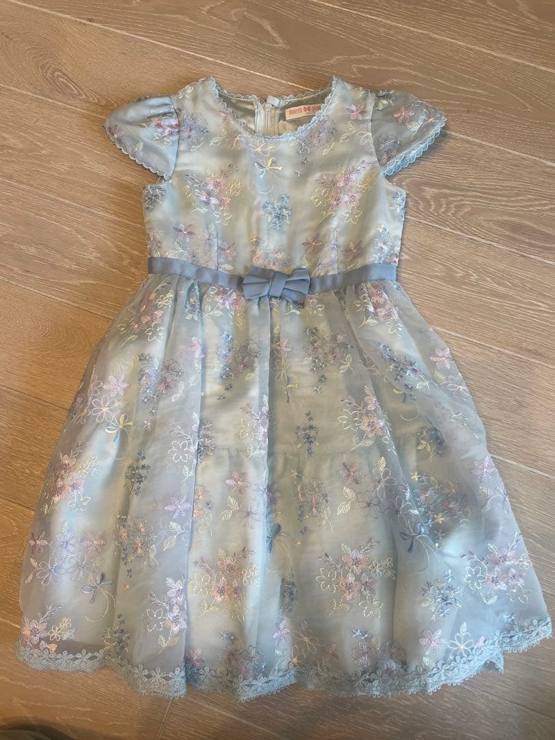 mezzo piano 水色 刺繍ドレス 120cm