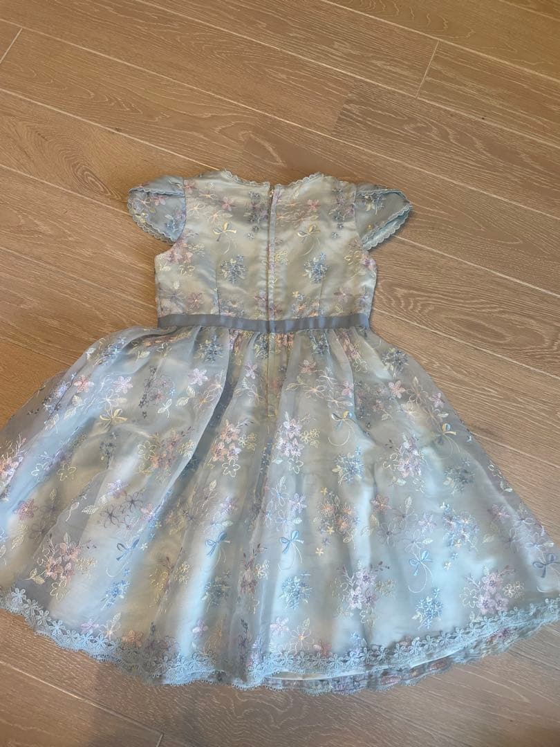 mezzo piano 水色 刺繍ドレス 120cm