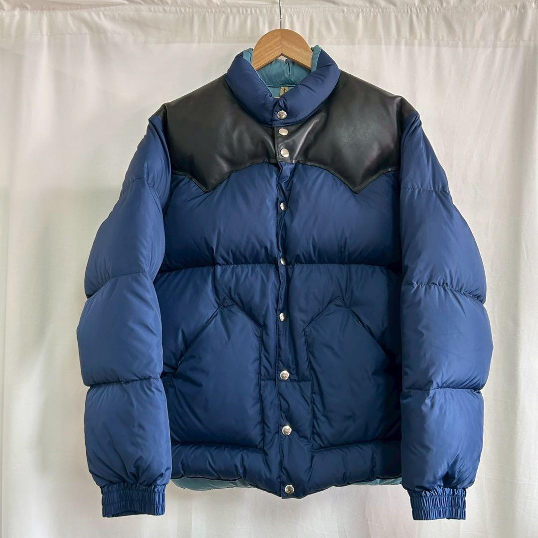 ププ美品ロッキーマウンテン レザーヨークダウン