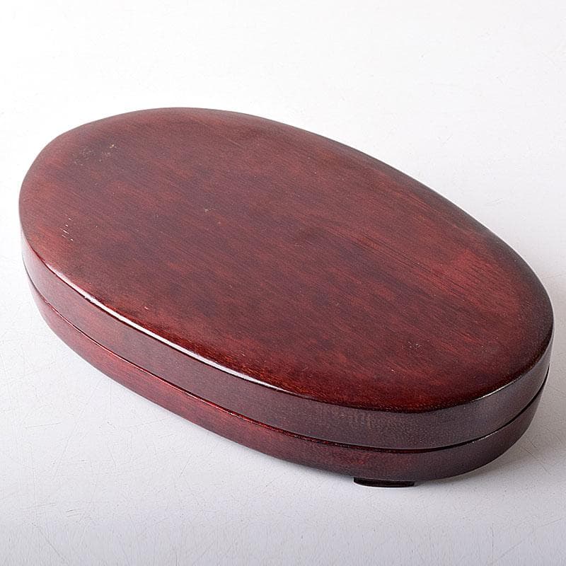 みむら　中国　書道具　花文　端渓硯　唐木箱　7694