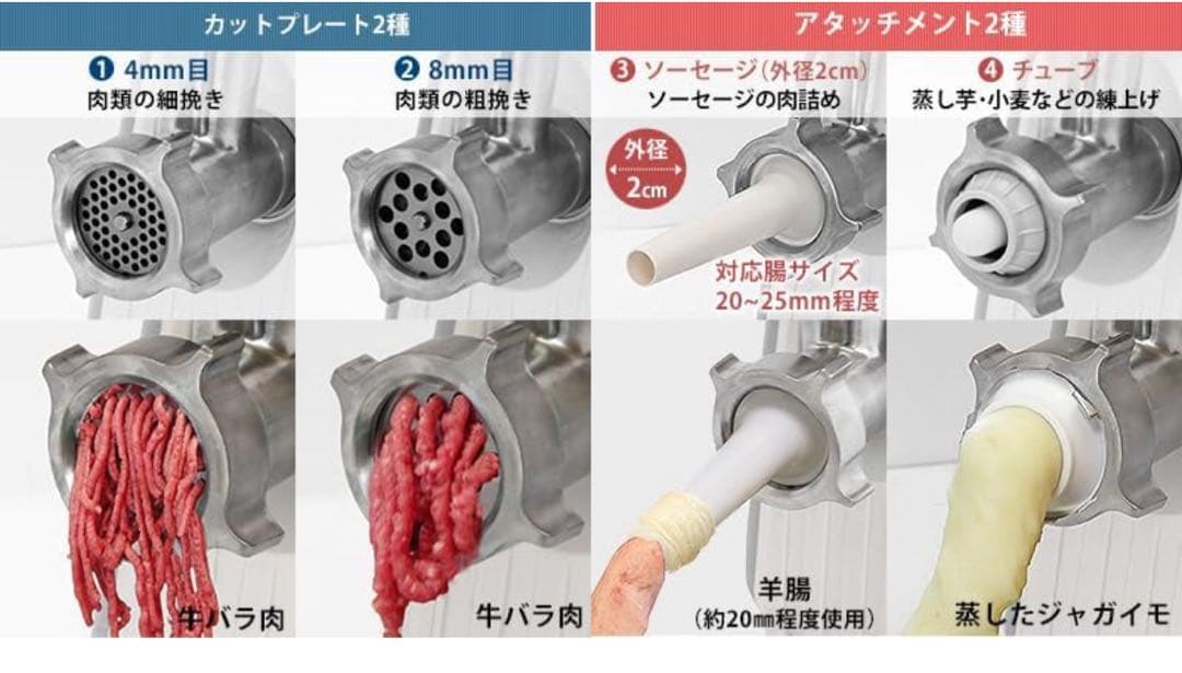 ミナトワークス 電動ミンサー HMM-5 グレー(G) 2種カットプレート付き