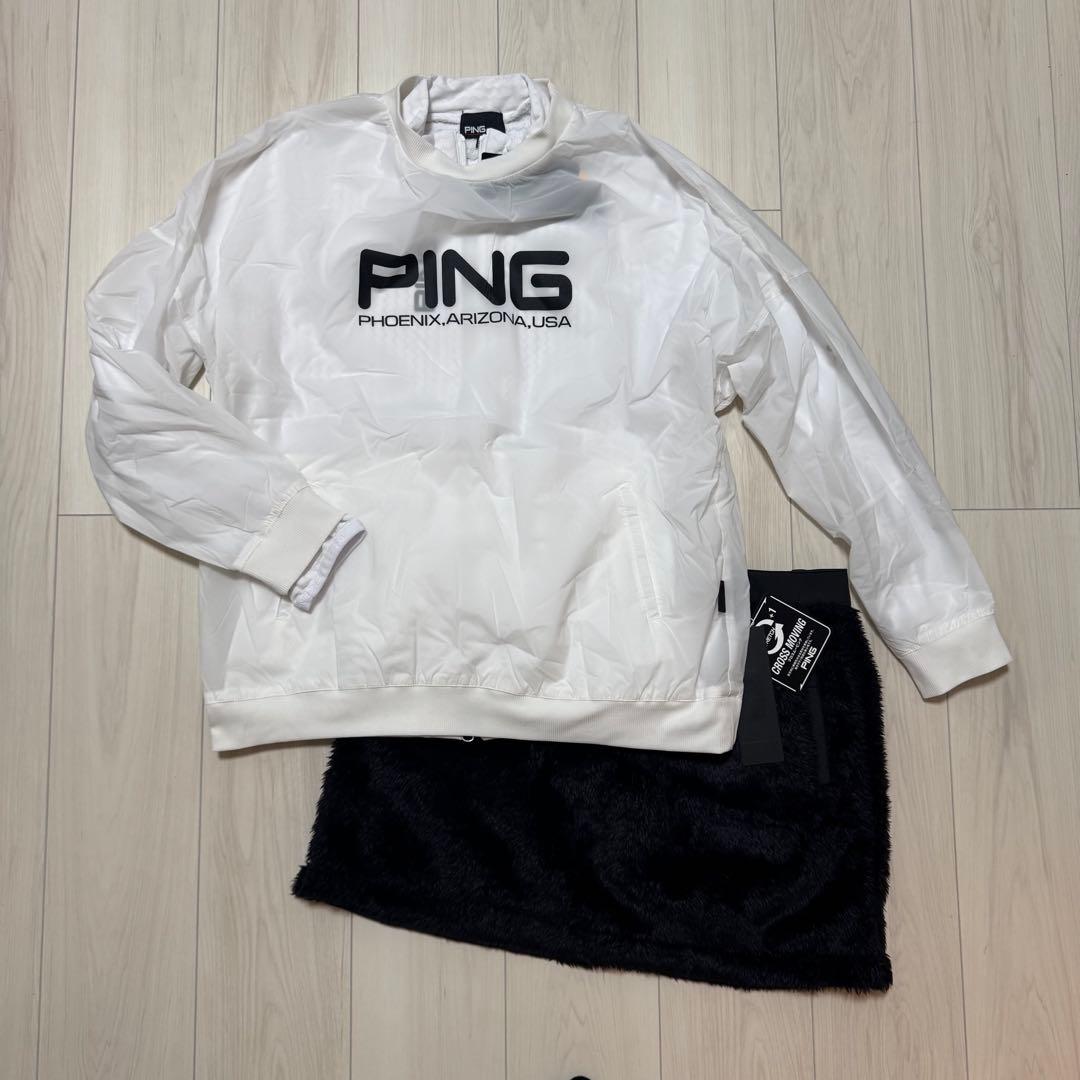 ピン 3点セット セットアップ ブルゾン インナー スカート 秋冬 ゴルフウェア