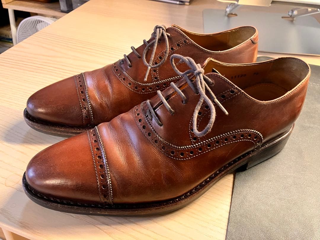 ジャランスリワヤ　ストレートチップ　ビジネス革靴　ブラウン　26センチ