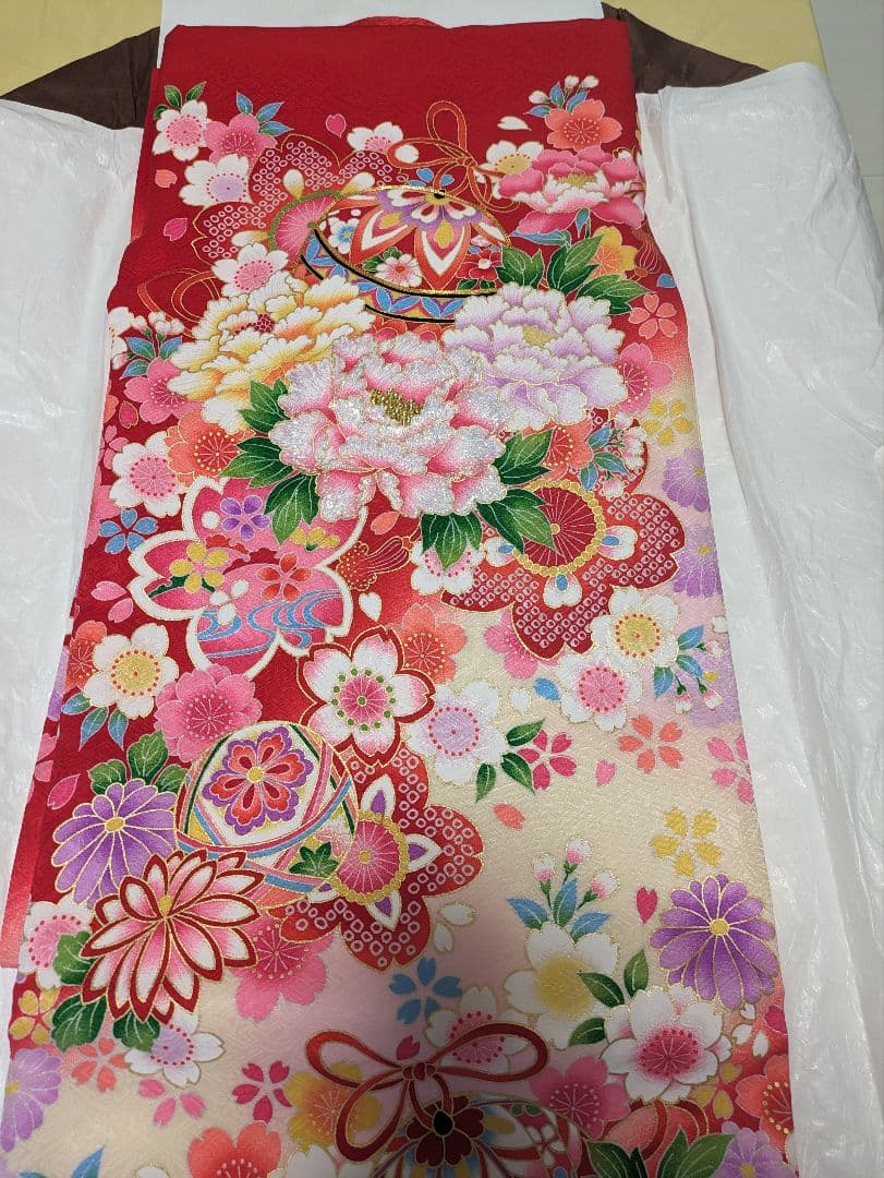 産着 お宮参り 着物 初着 女の子 赤　お宮参り