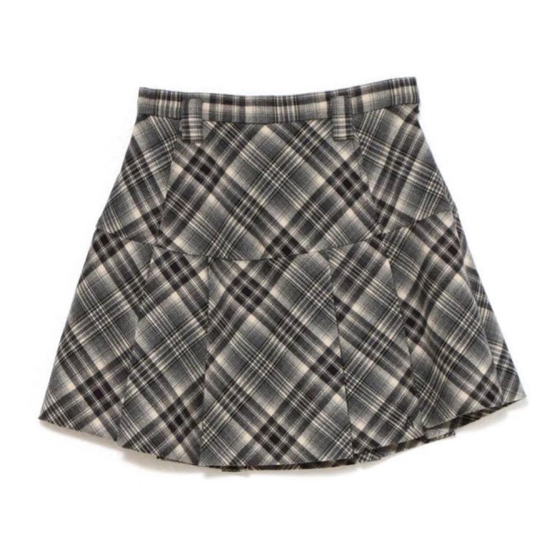 チェック柄プリーツミニスカート