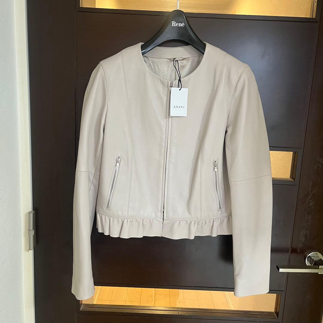 新品☆ ANAYI ラムレザークルー　ジャケット/セオリー、23区、ロペ