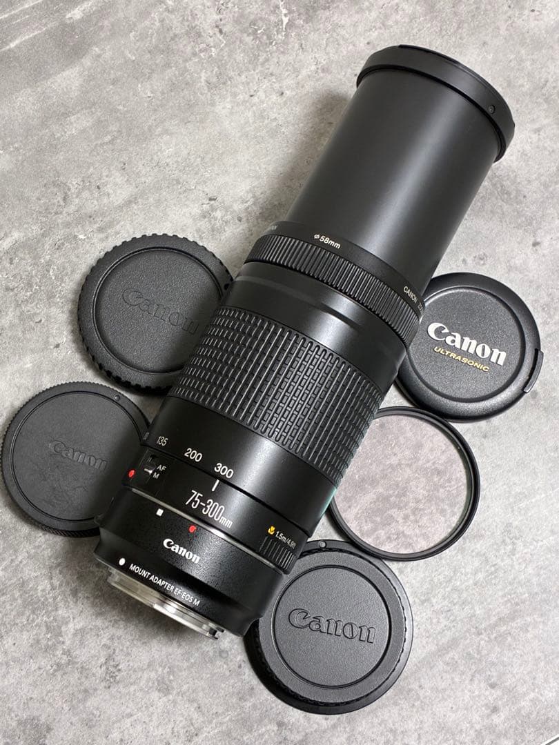⭐️美品⭐️Canon EF 75-300 II & EF-EOS M アダプター