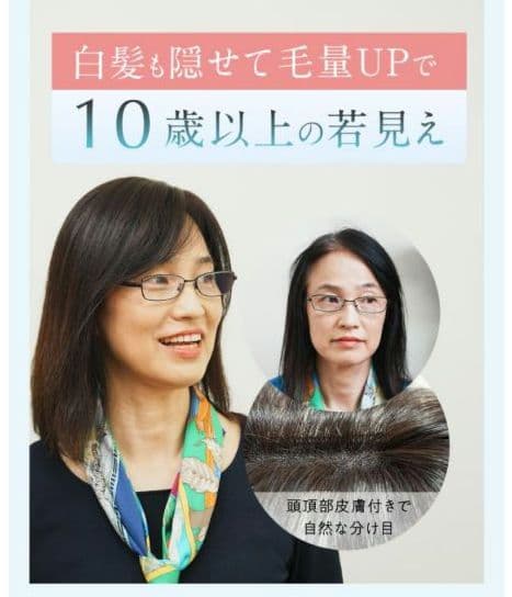 ピタッチ　部分ウィッグ　ナチュラルブラック　ミディアム