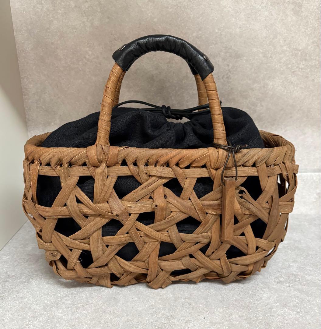 かごや 山葡萄かごバッグ　巾着袋付き