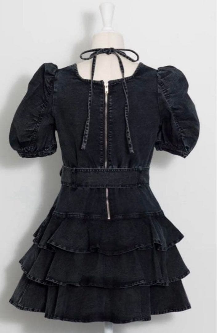 pium ティアードフリルミニワンピース ブラック