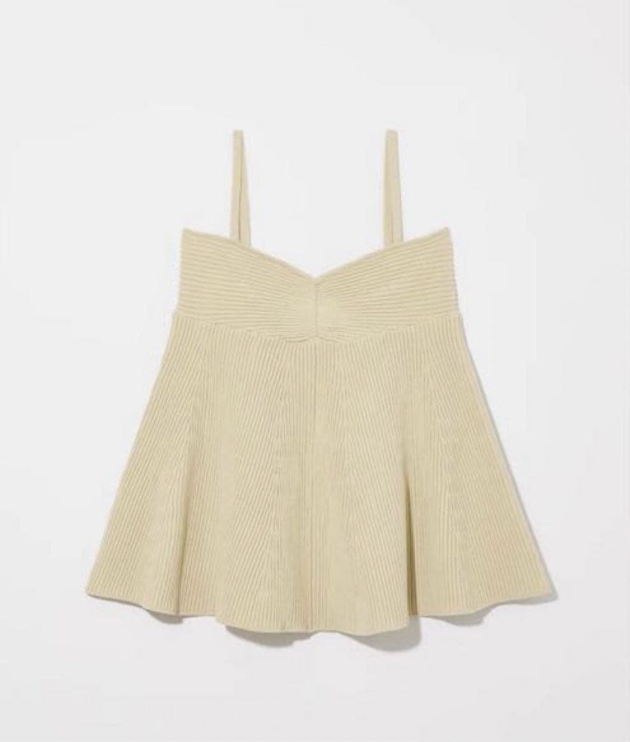 トップス eaphi RIB KNIT BUSTIER beige
